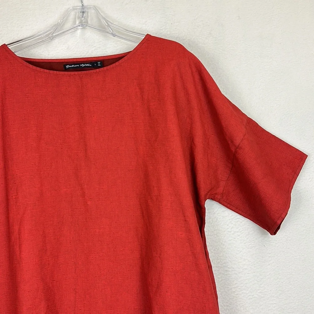 Gudrun Sjoden Short Sleeve Dress Red Women’s Size Large - Picture 2 of 5